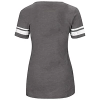 Women's Fanatics Charcoal New Orleans Saints Plus Logo Notch Neck Raglan Sleeve T-Shirt