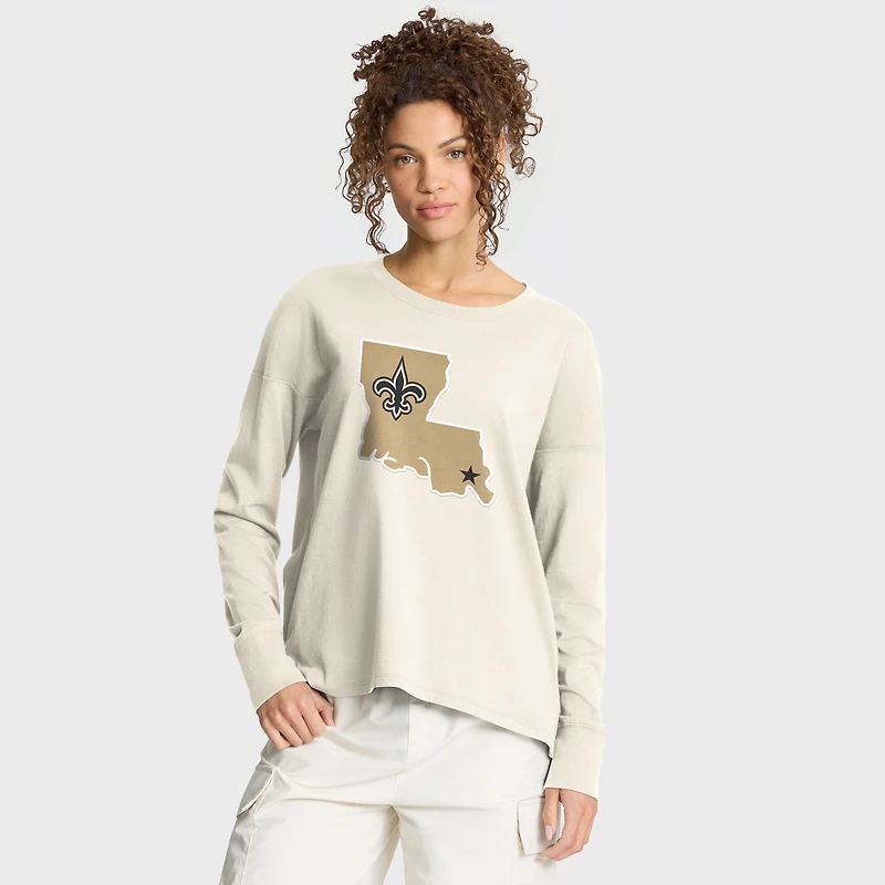 Women's Fanatics Cream New Orleans Saints Dove Legacy Long Sleeve T-Shirt