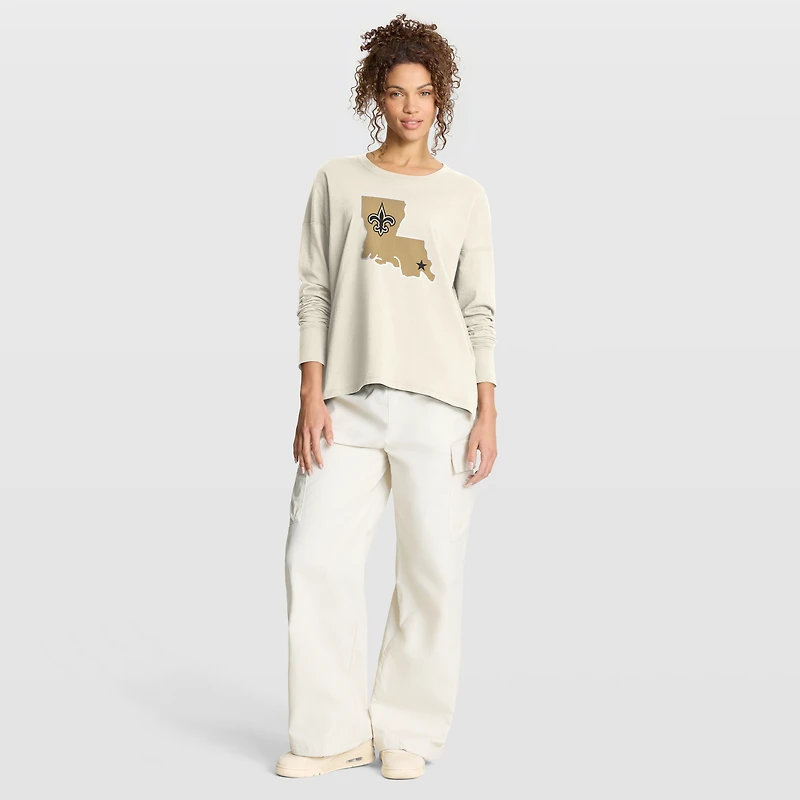 Women's Fanatics Cream New Orleans Saints Dove Legacy Long Sleeve T-Shirt
