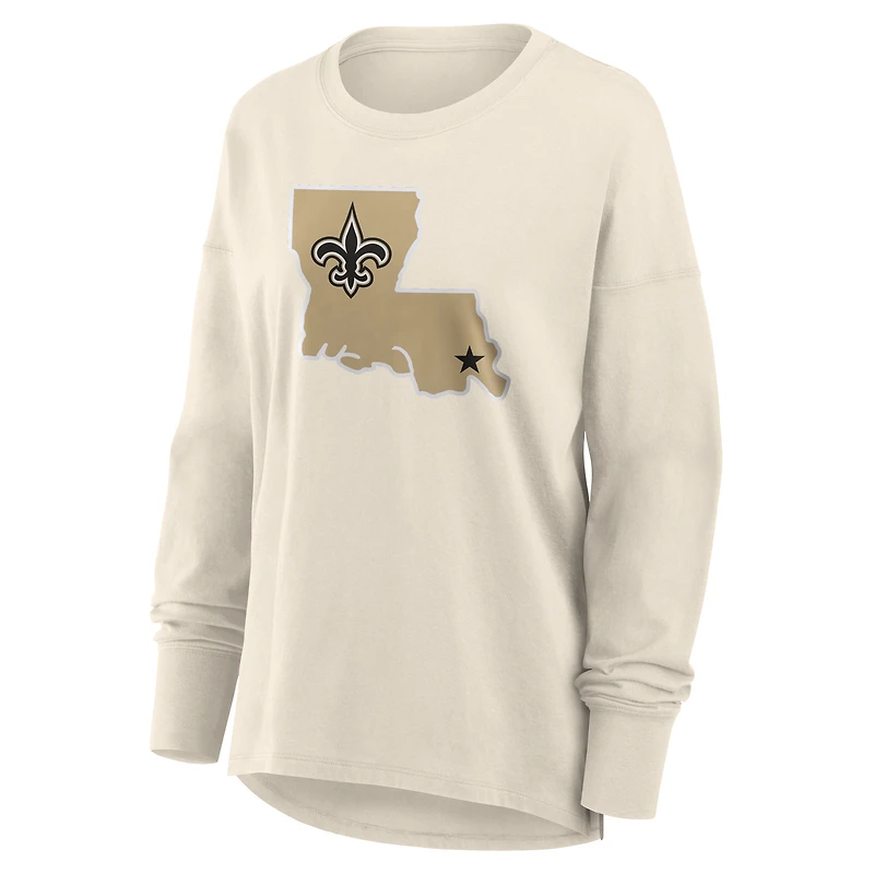 Women's Fanatics Cream New Orleans Saints Dove Legacy Long Sleeve T-Shirt