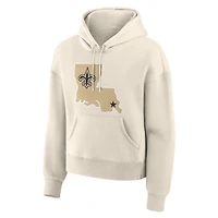 Women's Fanatics Cream New Orleans Saints Dove Legacy Pullover Hoodie