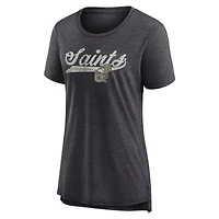 T-shirt tri-blend original pour femme Fanatics Heather Charcoal New Orleans Saints