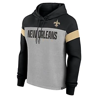Sweat à capuche enfiler pour femme Fanatics Heather Grey/Black New Orleans Saints Bold Play Call