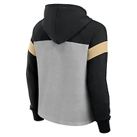 Sweat à capuche enfiler pour femme Fanatics Heather Grey/Black New Orleans Saints Bold Play Call