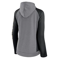 Women's Fanatics  Heather Gray/College Black New Orleans Saints Blind Side Lightweight Full-Zip Hoodie