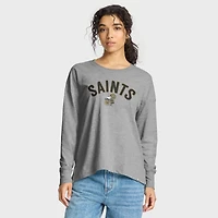 T-shirt à manches longues Fanatics Heather Grey New Orleans Saints Hometown Legacy pour femme