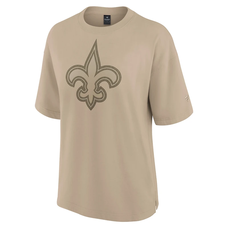 T-shirt surdimensionné kaki New Orleans Saints pour femme