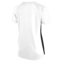 T-shirt à lacets et col en V paillettes pour femmes Fanatics White New Orleans Saints grande taille