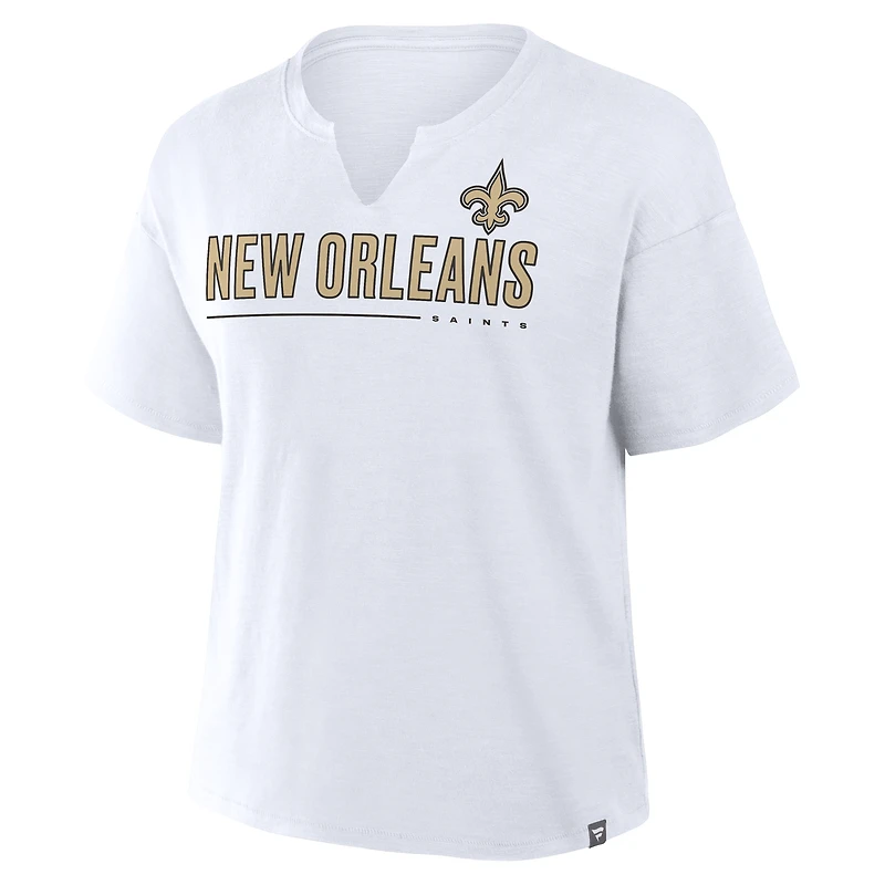 Women's Fanatics White New Orleans Saints Redzone Slub Boxy T-Shirt