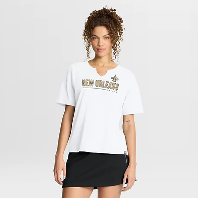Women's Fanatics White New Orleans Saints Redzone Slub Boxy T-Shirt