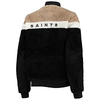 Women's G-III 4Her by Carl Banks Black/Cream New Orleans Saints Riot Squad Sherpa Full-Snap Jacket