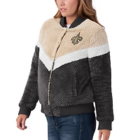 Women's G-III 4Her by Carl Banks Black/Cream New Orleans Saints Riot Squad Sherpa Full-Snap Jacket