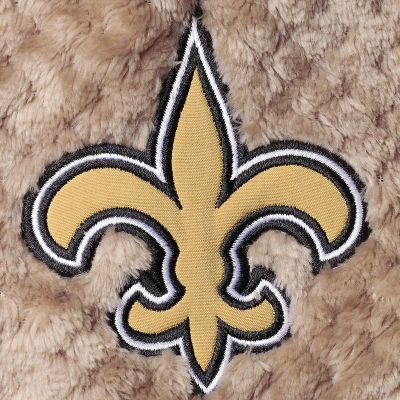 Veste G-III 4Her by Carl Banks pour femme, noir/crème, New Orleans Saints Riot Squad Sherpa Full-Snap
