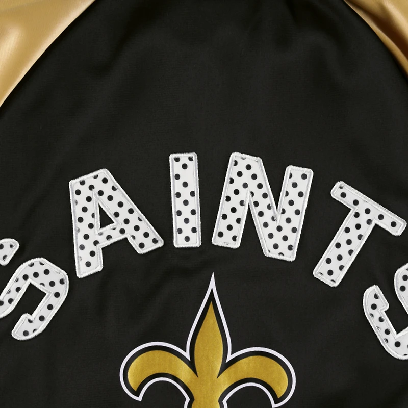 Women's G-III 4Her by Carl Banks Black/Gold New Orleans Saints Confetti Raglan Full-Zip Track Jacket