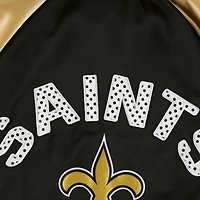 Women's G-III 4Her by Carl Banks Black/Gold New Orleans Saints Confetti Raglan Full-Zip Track Jacket