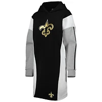 Women's G-III 4Her by Carl Banks Black New Orleans Saints Bootleg Long Sleeve Hoodie T-Shirt Dress