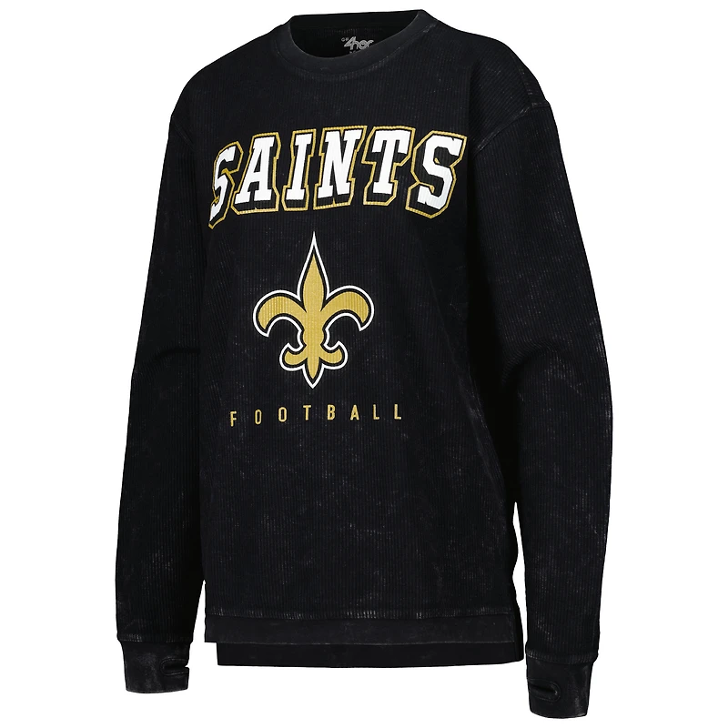 Women's G-III 4Her by Carl Banks Black New Orleans Saints Comfy Cord Pullover Sweatshirt