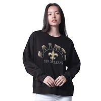 Women's G-III 4Her by Carl Banks Black New Orleans Saints Oversized Feud Sweatshirt