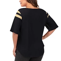 T-shirt noir New Orleans Saints Linebacker G-III 4Her by Carl Banks pour femme