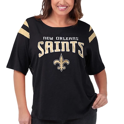 T-shirt noir New Orleans Saints Linebacker G-III 4Her by Carl Banks pour femme