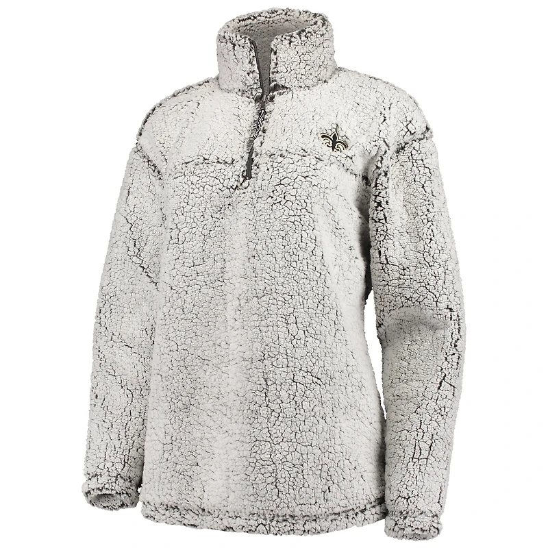 veste G-III 4Her by Carl Banks grise pour femme New Orleans Saints Sherpa à fermeture éclair quart de