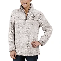 Veste pull-over à fermeture éclair quart de zip en sherpa gris New Orleans Saints la Nouvelle-Orléans, modèle G-III 4Her par Carl Banks pour femme
