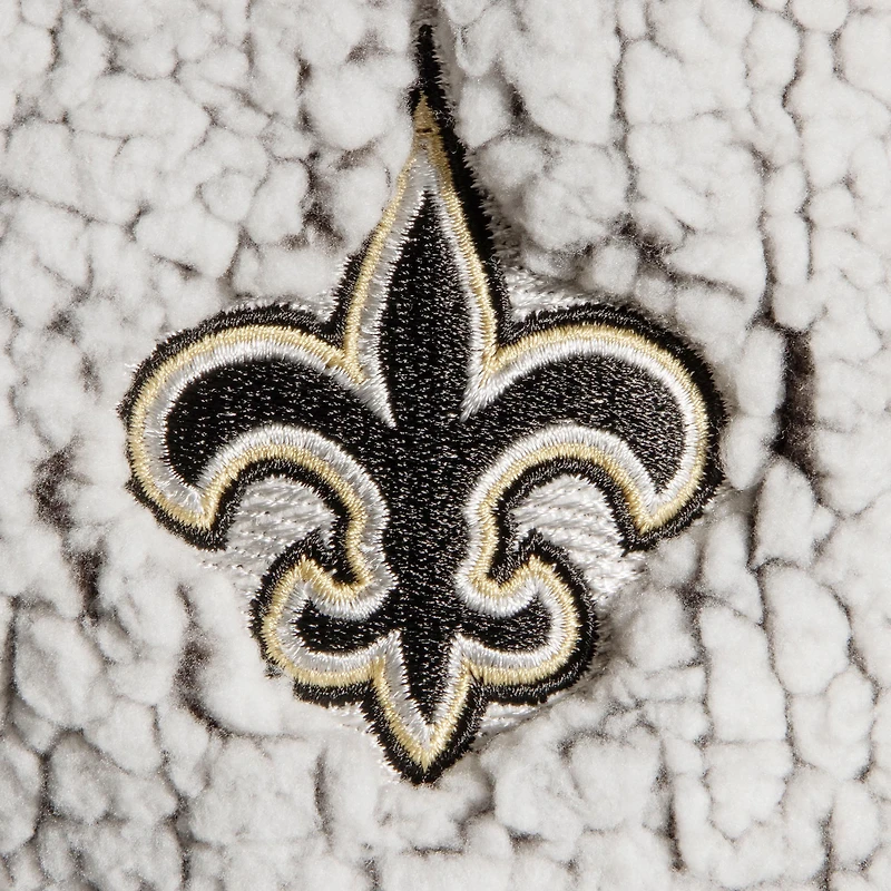 Veste pull-over à fermeture éclair quart de zip en sherpa gris New Orleans Saints la Nouvelle-Orléans, modèle G-III 4Her par Carl Banks pour femme
