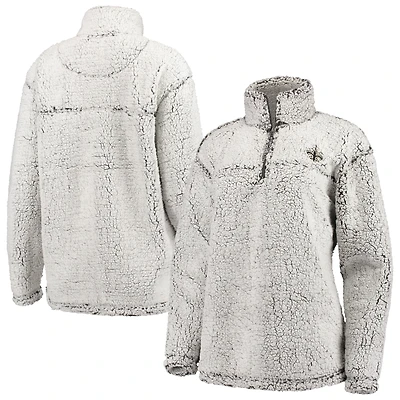 veste G-III 4Her by Carl Banks grise pour femme New Orleans Saints Sherpa à fermeture éclair quart de