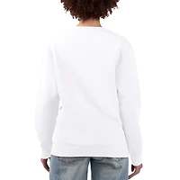 Women's G-III 4Her by Carl Banks  White New Orleans Saints Flower Logo Graphic Fleece Pullover Sweatshirt