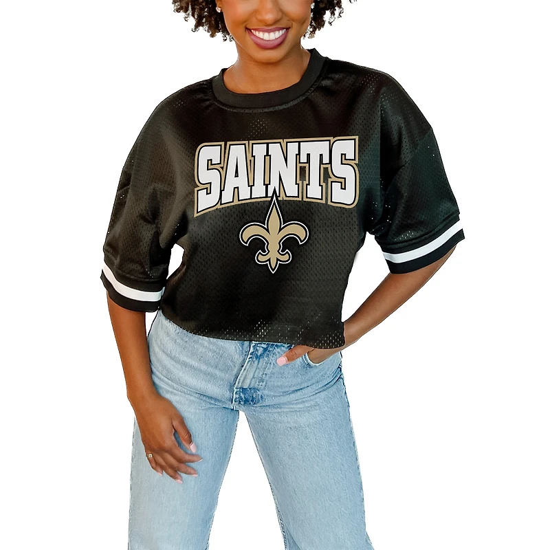 Women's Gameday Couture  Black New Orleans Saints Game Face Fashion Jersey