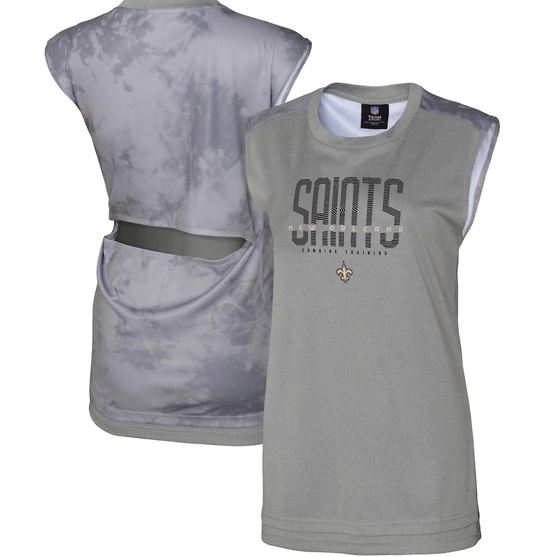 Women's Gray New Orleans Saints No Sweat Tank Top