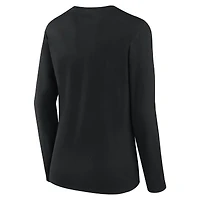 Women's Logo Athletic Black New Orleans Saints Grip Long Sleeve T-Shirt