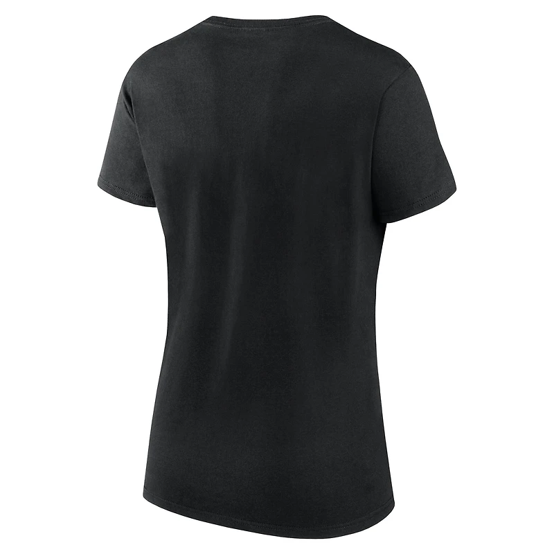 T-shirt athlétique noir avec logo pour femme des New Orleans Saints