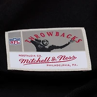 Women's Mitchell & Ness  Black New Orleans Saints Cropped Long Sleeve Rugby Polo