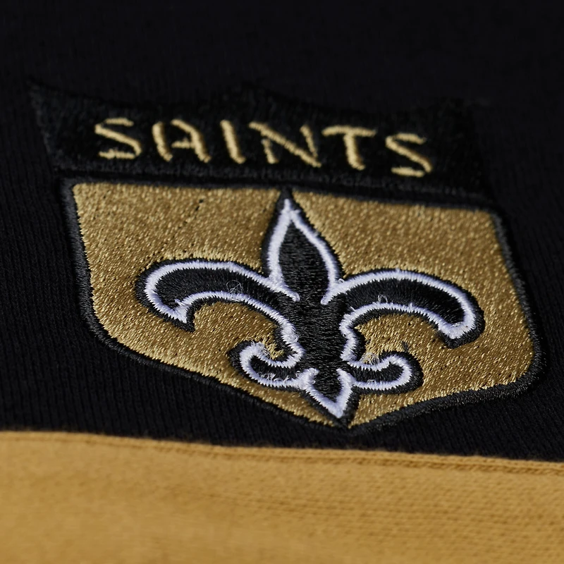 Polo de rugby court à manches longues Mitchell & Ness noir pour femme