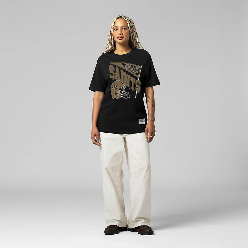 T-shirt noir Mitchell & Ness pour femme
