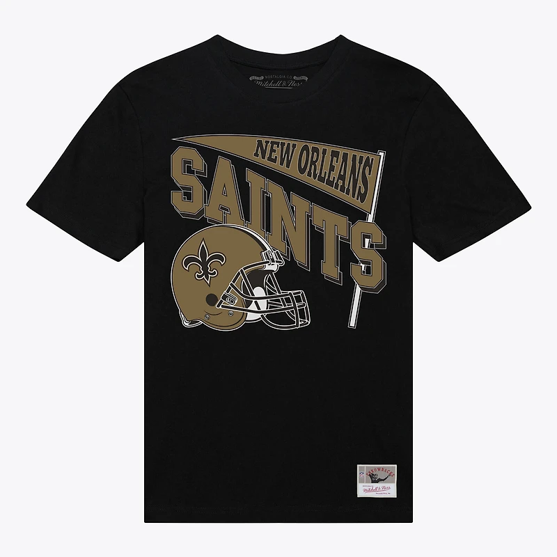 Women's Mitchell & Ness  Black New Orleans Saints Team Dynamic Boyfriend T-Shirt