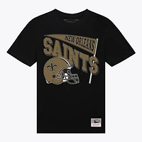 Women's Mitchell & Ness  Black New Orleans Saints Team Dynamic Boyfriend T-Shirt