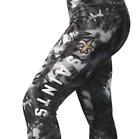 Women's MSX by Michael Strahan Black New Orleans Saints Aubrey Tie-Dye Leggings