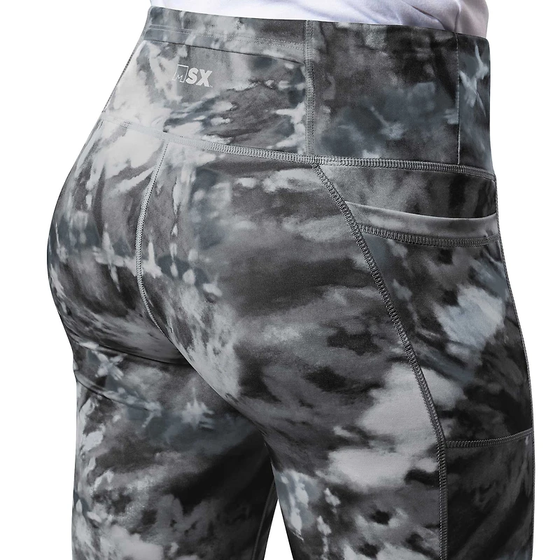 Women's MSX by Michael Strahan Black New Orleans Saints Aubrey Tie-Dye Leggings