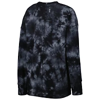 Women's MSX by Michael Strahan Black New Orleans Saints Bailey Tie-Dye Tri-Blend Pullover Sweatshirt