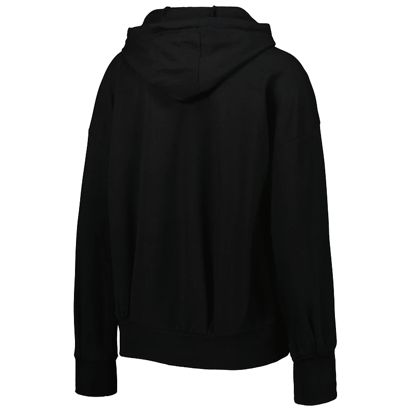 Sweat à capuche léger entièrement zippé pour femme MSX by Michael Strahan Black New Orleans Saints Emerson