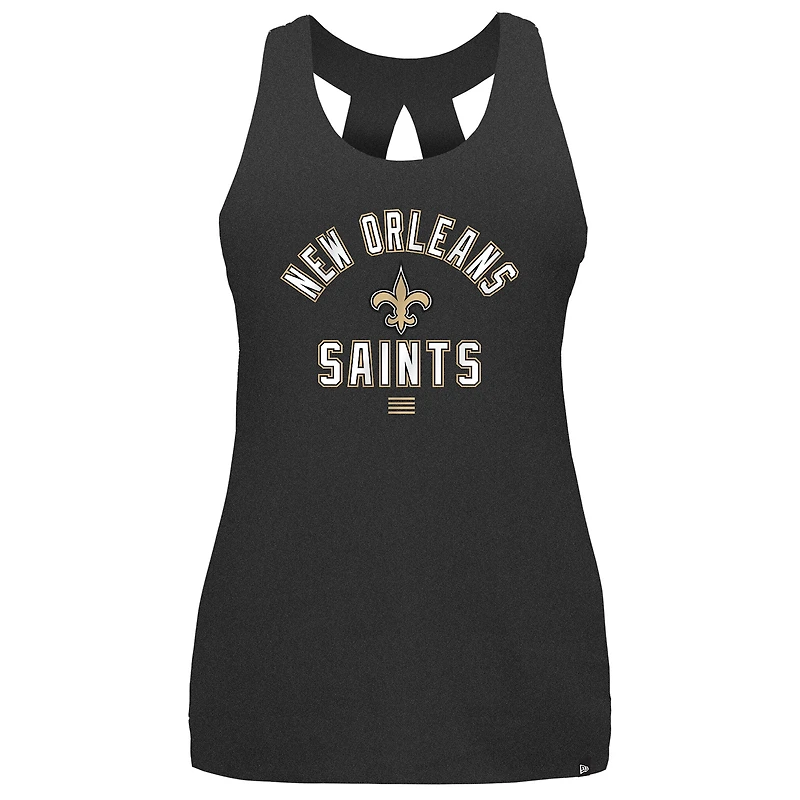 Débardeur New Era noir Orleans Saints 2024 NFL Training Camp pour femme