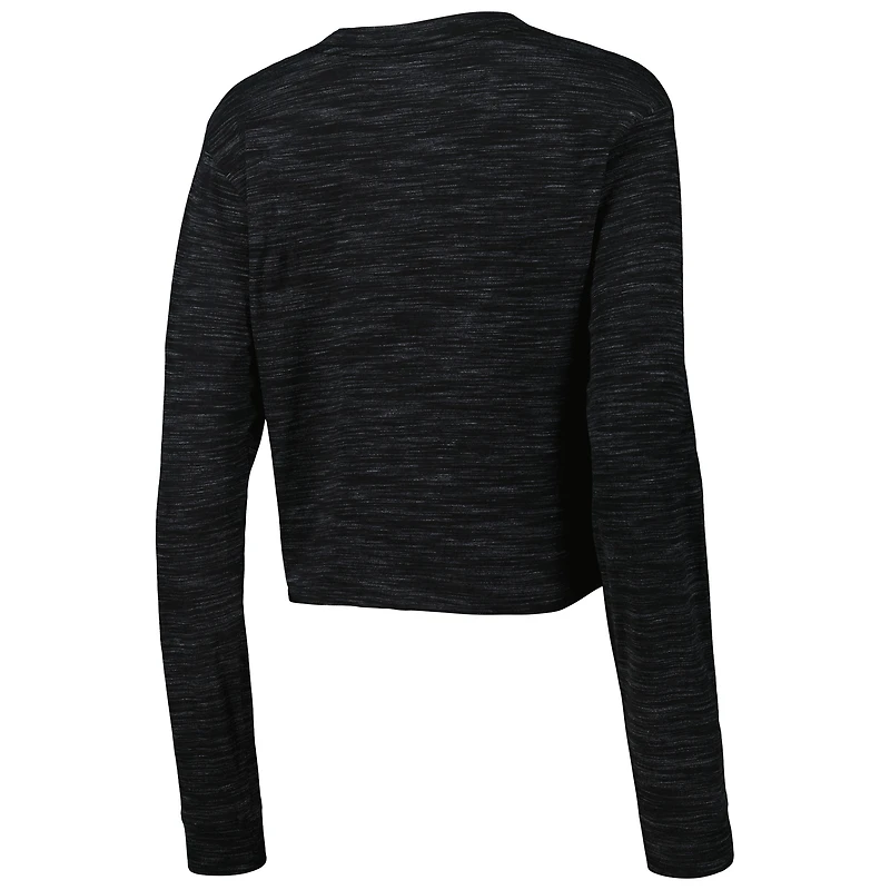 Women's New Era Black Orleans Saints Crop Long Sleeve T-Shirt