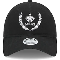 Casquette ajustable New Era noire pour femme, motif feuilles des Saints de la Nouvelle-Orléans 9TWENTY
