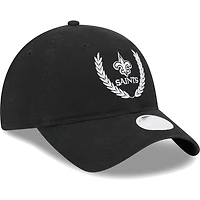 Casquette ajustable New Era noire pour femme, motif feuilles des Saints de la Nouvelle-Orléans 9TWENTY