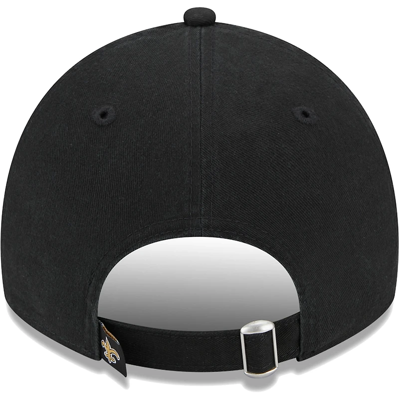Casquette ajustable New Era noire pour femme, motif feuilles des Saints de la Nouvelle-Orléans 9TWENTY