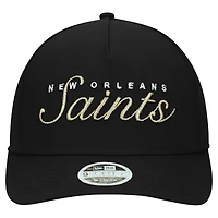 Casquette ajustable New Era noire métallisée New Orleans Saints 9FORTY M-Crown A-Frame pour femme