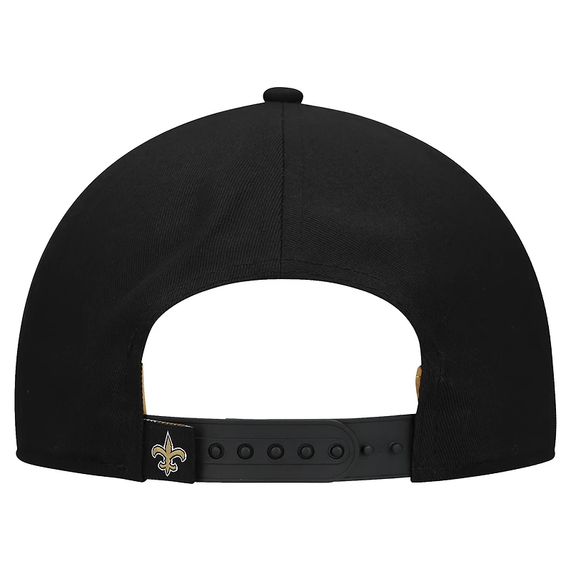 Women's New Era  Black New Orleans Saints  Metallic 9FORTY M-Crown A-Frame Adjustable Hat