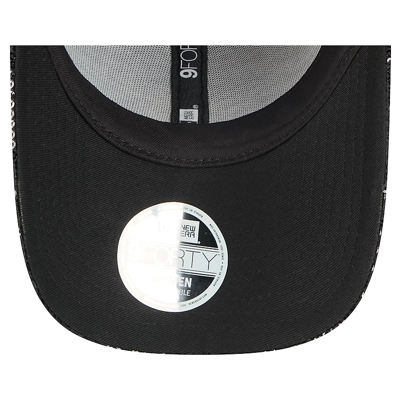 Casquette ajustable New Era 9FORTY à sequins noire des Saints de la Nouvelle-Orléans pour femme